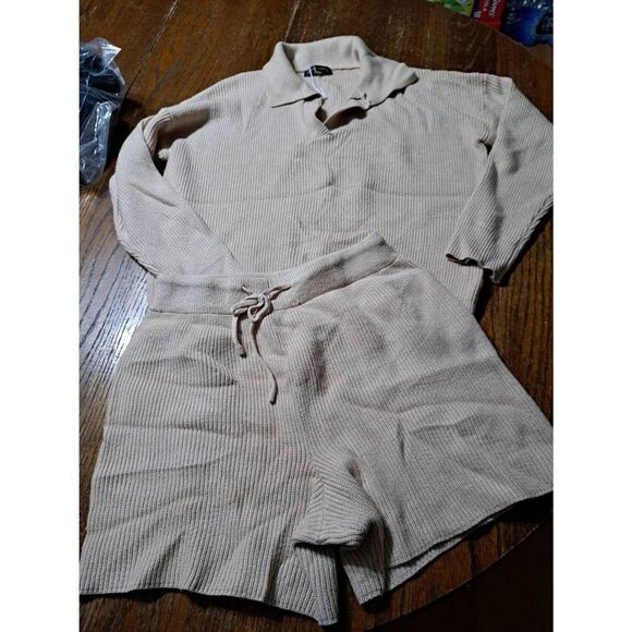New Small PrettyGarden 2pc Outfit Long Sleeve Sweater Knit Pullover and Shorts - Picture 7 of 8